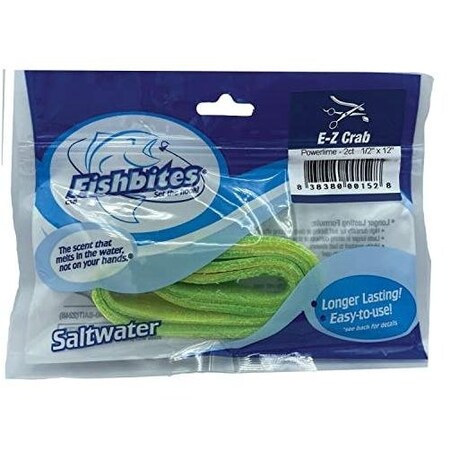 Fishbites EZ Crab Longer Lasting Bait Strips Power Lime 12 W, 12 L 152